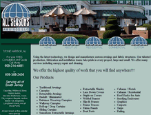 Tablet Screenshot of allseasonsawningsllc.net